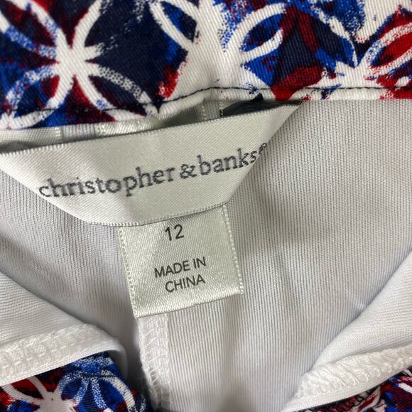 Christopher & Banks Colorful Straight Short Cotton Patriotic Skirt Size 12 - Picture 7 of 9